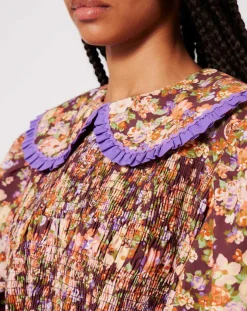 Femme Manoush Robe Liberty Fauve imprimée cerise noire/multicolore