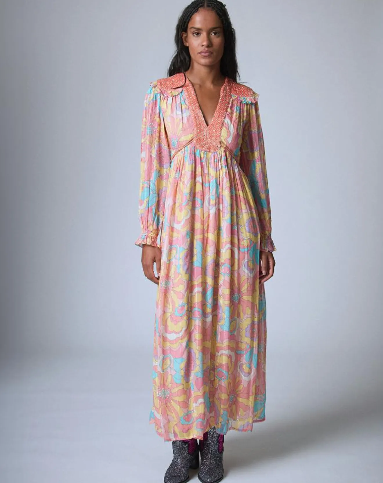 Femme Manoush Robe longue Bollywood print