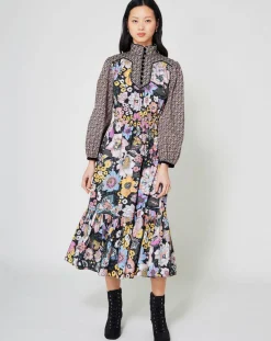 Femme Manoush Robe longue Carnaby mix print