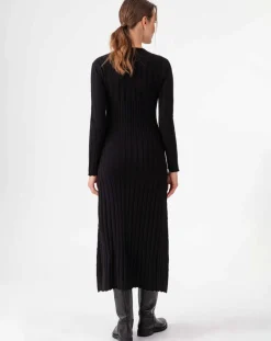 Femme Indies Robe Longue en Laine mélangée Rosemay noire