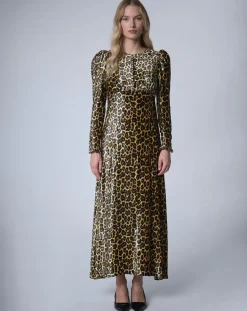 Femme Manoush Robe longue en Velours Panther unique