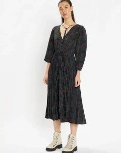 Outlet Galeries Lafayette Robe longue et plissée Gaia noire