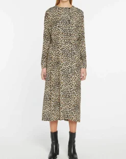 Discount Galeries Lafayette Robe longue Gamba léopard noire