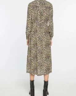 Discount Galeries Lafayette Robe longue Gamba léopard noire