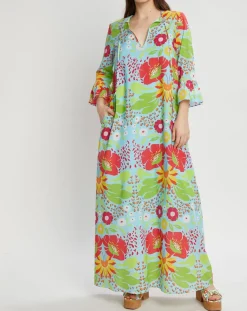 Discount Manoush Robe longue Mexico imprimée bleue