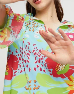 Discount Manoush Robe longue Mexico imprimée bleue