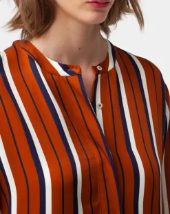 Femme Chloé Stora Robe longue Roya à rayures rouille