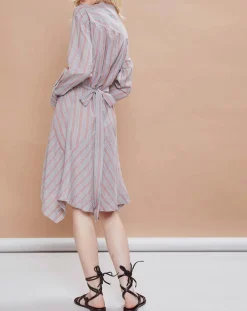 Hot Mare di Latte Robe Malorie Pastel rayée rouge/bleu