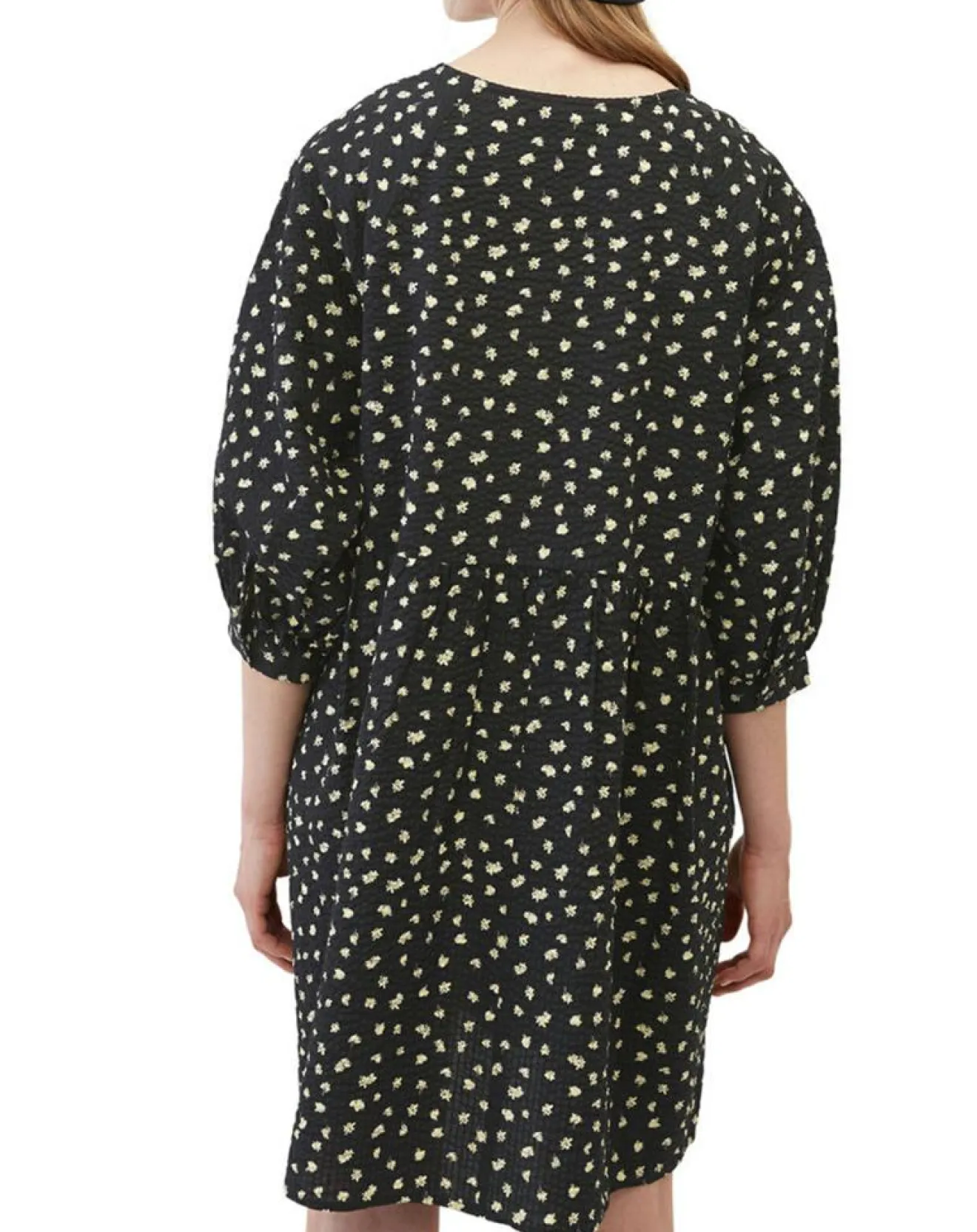 Femme Marc O'Polo Robe manches ballons imprimée fleurs noire