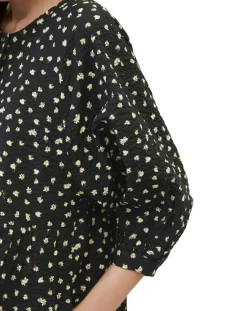 Femme Marc O'Polo Robe manches ballons imprimée fleurs noire