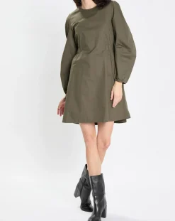 Femme Marc O'Polo Robe manches ballons kaki