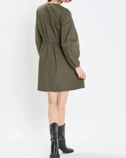 Femme Marc O'Polo Robe manches ballons kaki