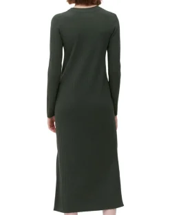 Femme Marc O'Polo Robe manches longues Col Rond Maille Milano vert foncé