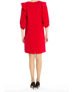 Femme Derhy Robe manches volantes rouge