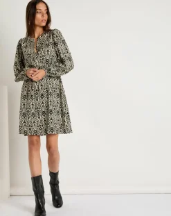 Femme See u Soon Robe Mariam imprimée noire