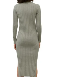 Marc O'Polo Robe maxi en Coton & Lin Cotelé beige foncé