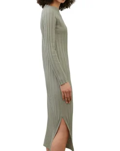 Marc O'Polo Robe maxi en Coton & Lin Cotelé beige foncé