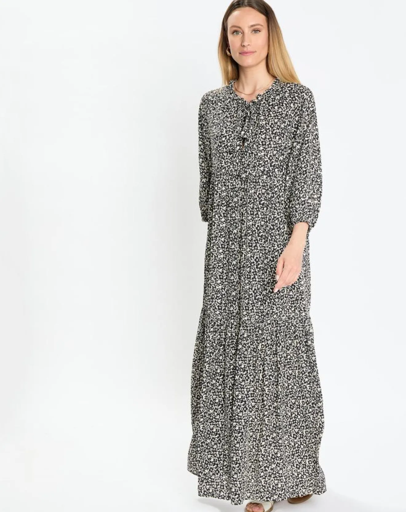 Best Marc O'Polo Robe maxi imprimée fleurs blanc/noir
