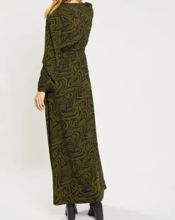 Scotch & Soda Robe Maxi Print Zèbre noir/vert