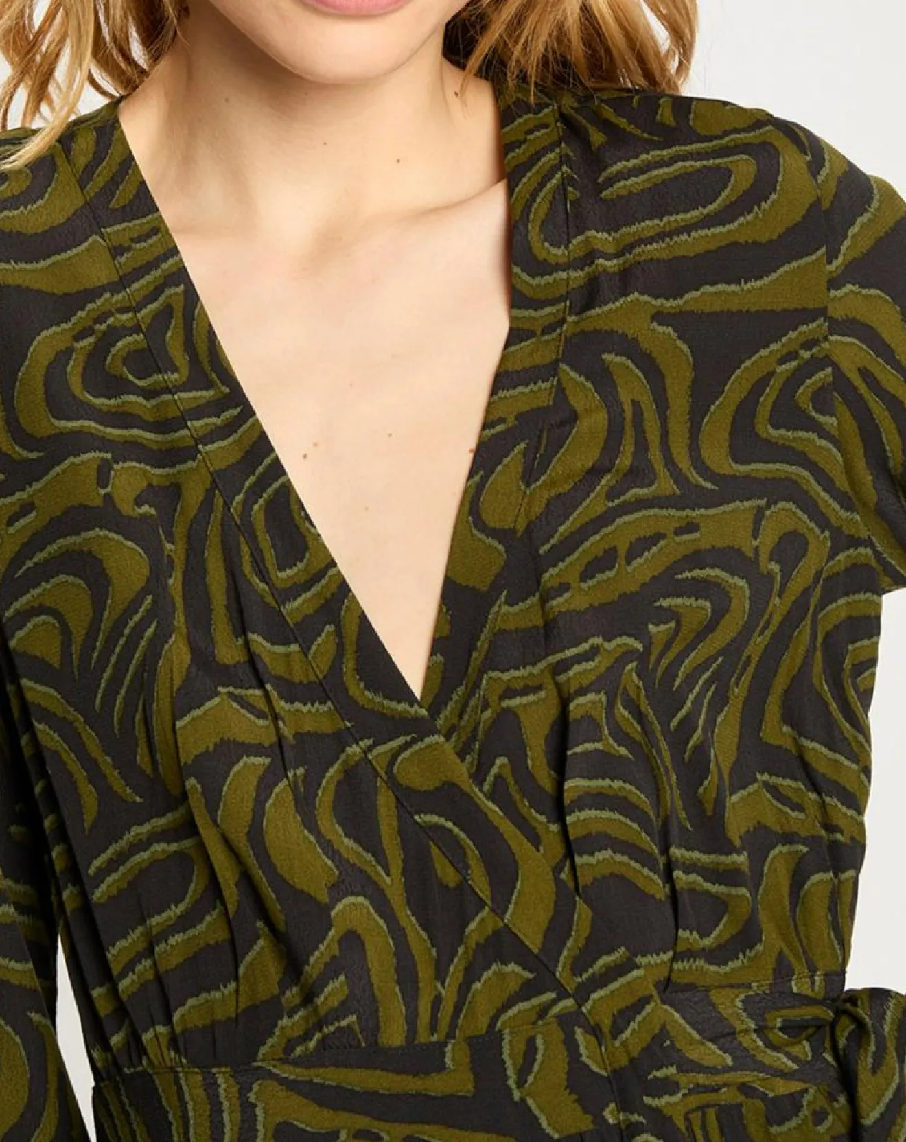 Scotch & Soda Robe Maxi Print Zèbre noir/vert