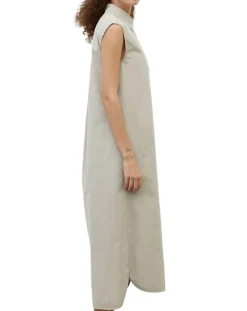 Femme Marc O'Polo Robe maxi sans manches Bouton gris clair
