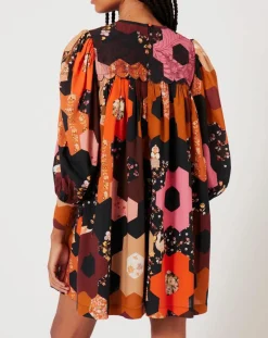 Femme Manoush Robe Médiéval Patchwork imprimée multicolore