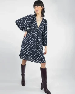 Femme See u Soon Robe Michelle à fleurs marine