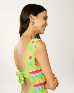 Best Manoush Robe Midi Ecaille Arc-en-ciel rainbow