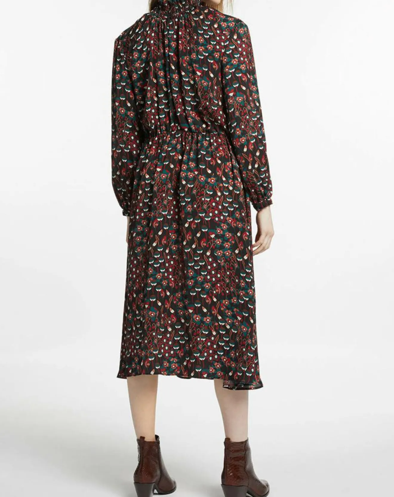 Femme Galeries Lafayette Robe mi-longue fluide Gautier imprimée noire