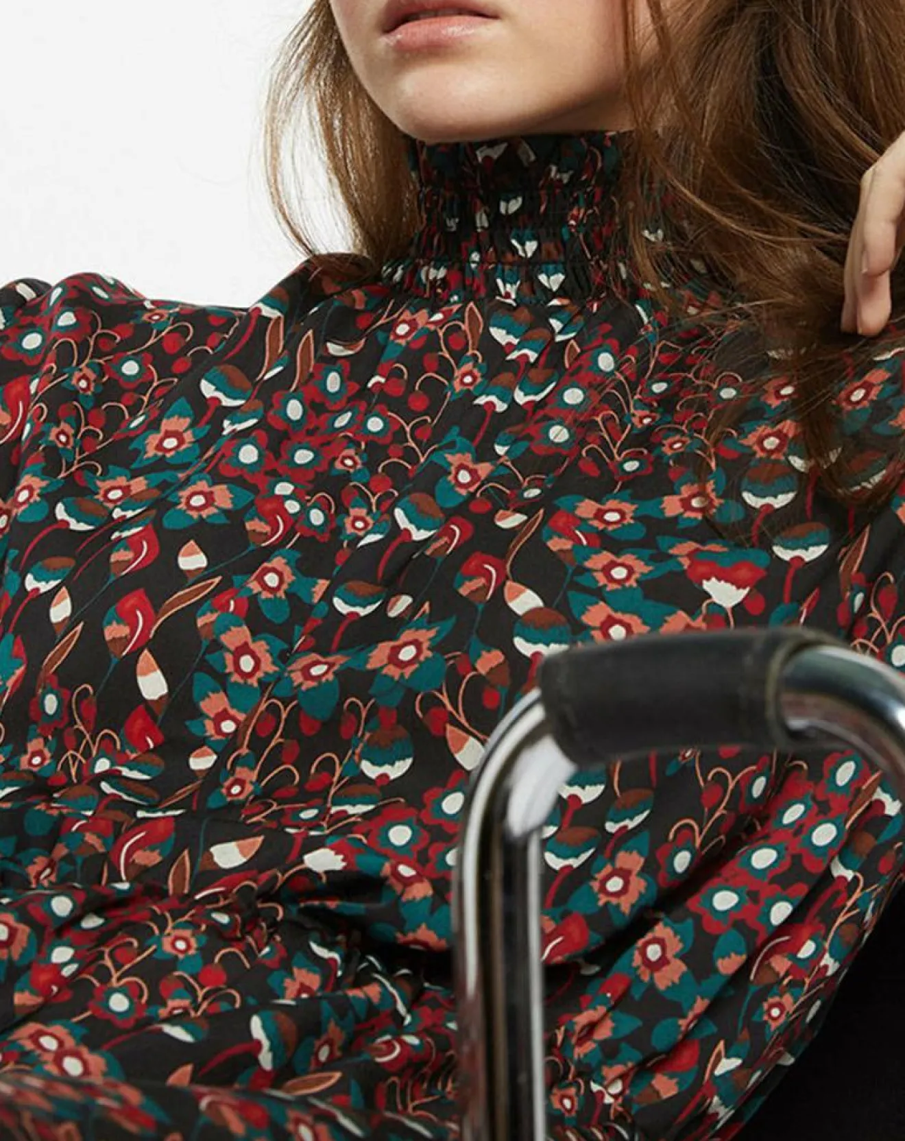 Femme Galeries Lafayette Robe mi-longue fluide Gautier imprimée noire