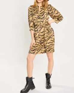 Best Scotch & Soda Robe Mini à imprimé tigré marron/noir