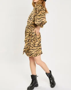 Best Scotch & Soda Robe Mini à imprimé tigré marron/noir