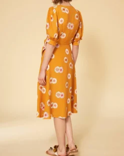 Sale Manoush Robe Paquerette imprimée jaune moutarde