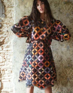 Femme Manoush Robe Patchwork 70 noire