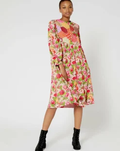 Sale Manoush Robe Patchwork rose