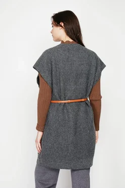 Femme C&Jo Robe poncho col rond loup