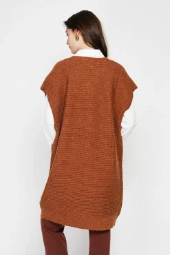 Femme C&Jo Robe poncho col rond marron