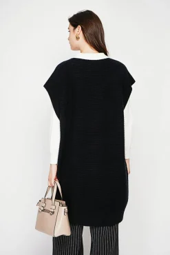 Femme C&Jo Robe poncho col rond noire