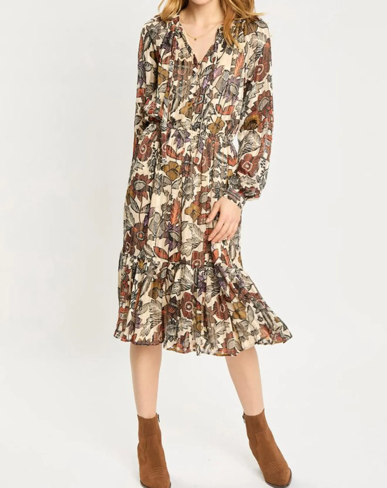Femme Scotch & Soda Robe print fleurs maison écru/multicolore