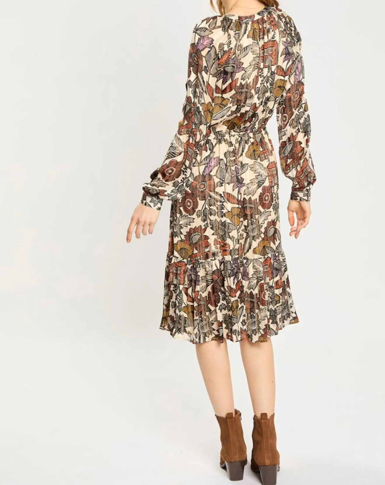Femme Scotch & Soda Robe print fleurs maison écru/multicolore