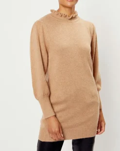 Femme See u Soon Robe Pull en Angora & Laine mélangés Iris beige