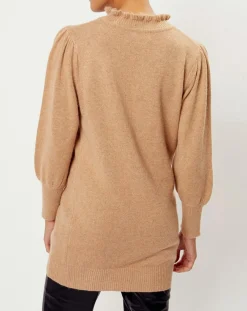 Femme See u Soon Robe Pull en Angora & Laine mélangés Iris beige