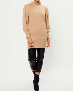 Femme See u Soon Robe Pull en Angora & Laine mélangés Iris beige