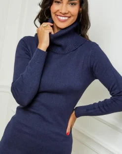 Hot L'Armoire de Suzette Robe Pull en Cachemire mélangé Maela marine