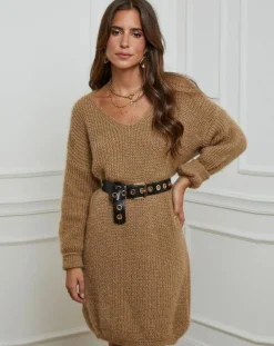Femme Alice & Charlotte Robe Pull Juliette camel