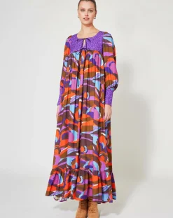 Best Manoush Robe Purple Country print lila