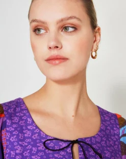 Best Manoush Robe Purple Country print lila