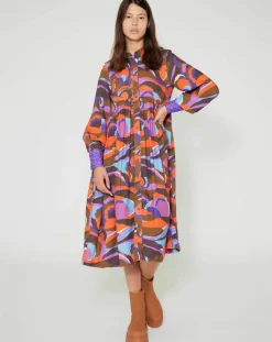 Discount Manoush Robe Purple Country print lilas