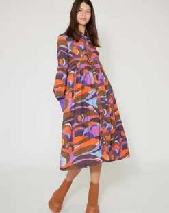 Discount Manoush Robe Purple Country print lilas