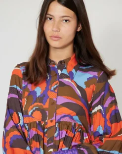 Discount Manoush Robe Purple Country print lilas